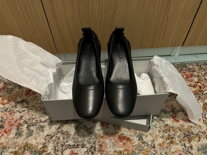 Everlane Day Heel - Leather, size 5.5 (Black)