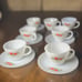 Vintage Anchor Hocking Fire King Milk Glass Red Rose Flower Tea Cup & Saucer