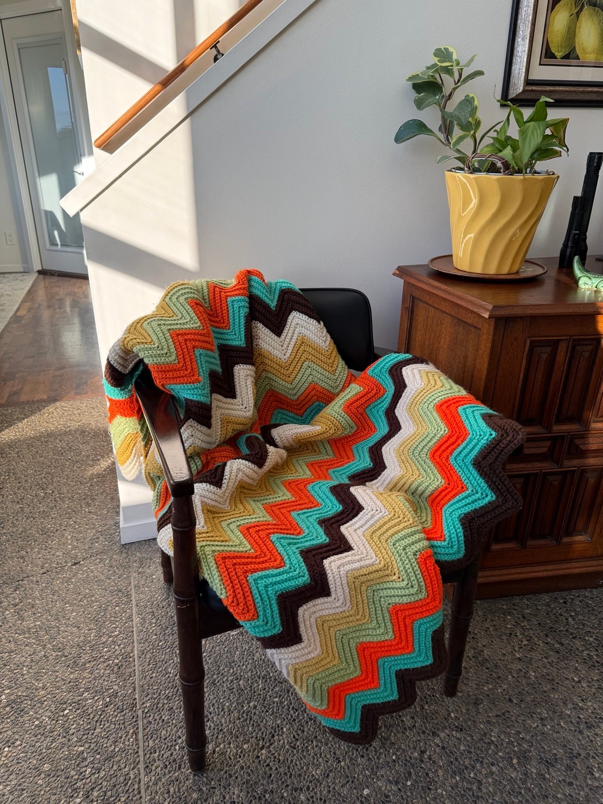 Vintage granny ripple afghan