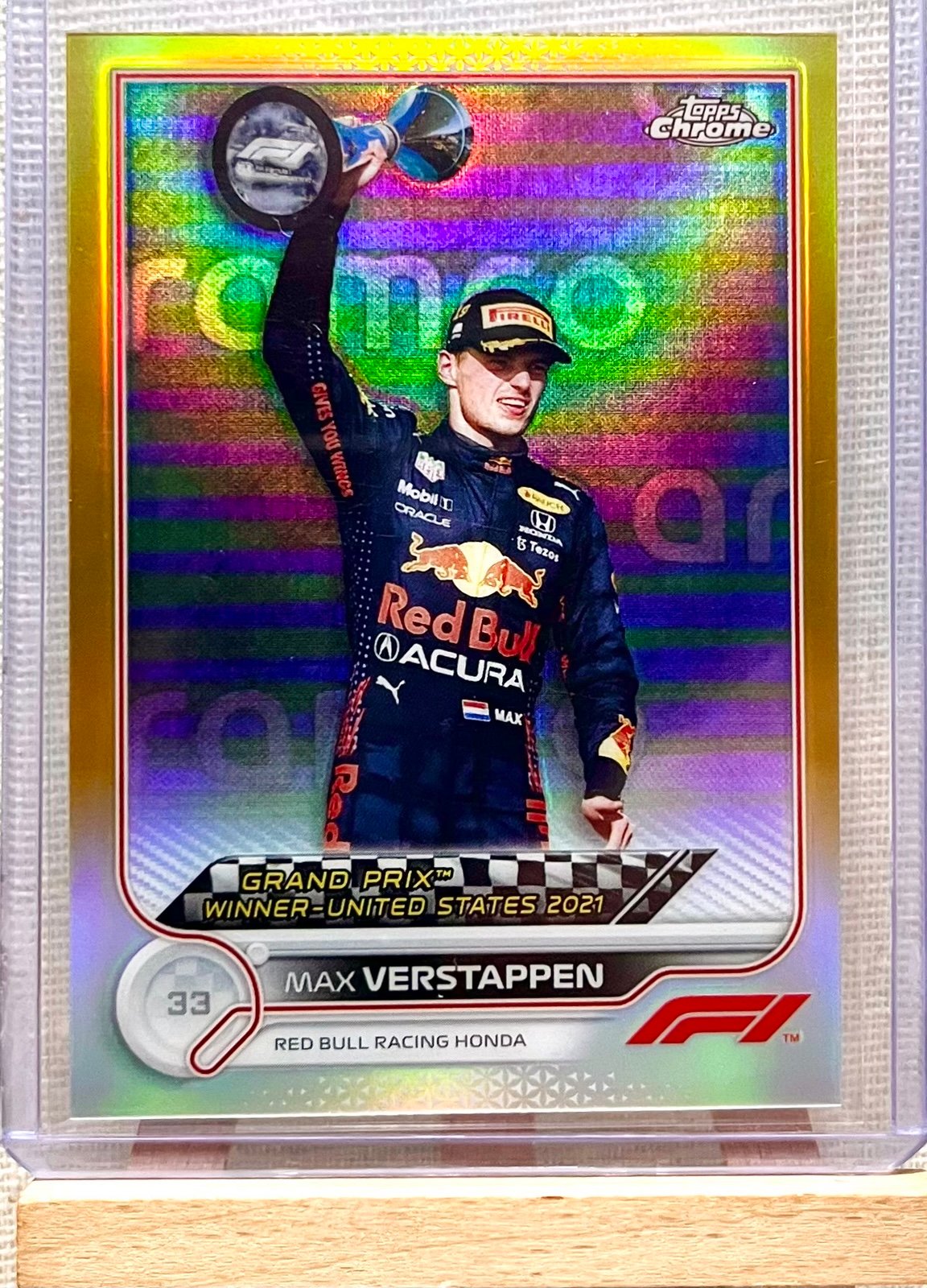 2022 Topps Chrome F1 Max Verstappen Gold Refractor /50 #167 - Red Bull SP