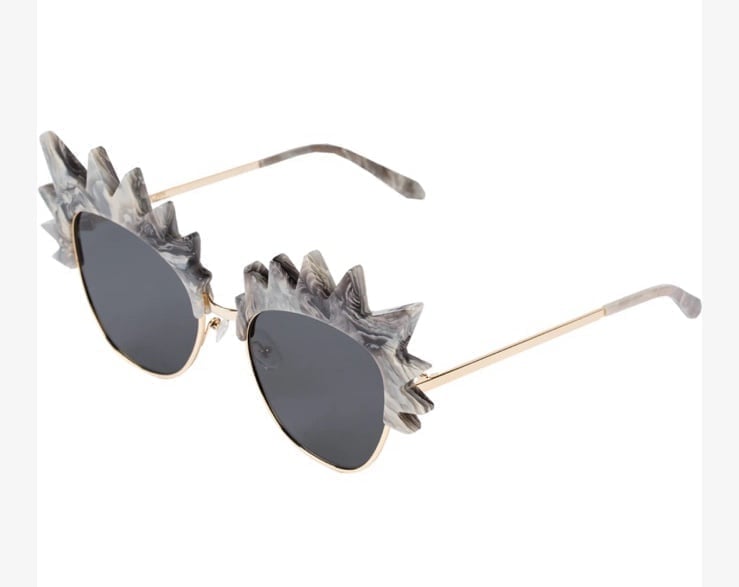 Poppy Lissiman Retro Chic Romano Sunglasses in Gray Marble, EUC