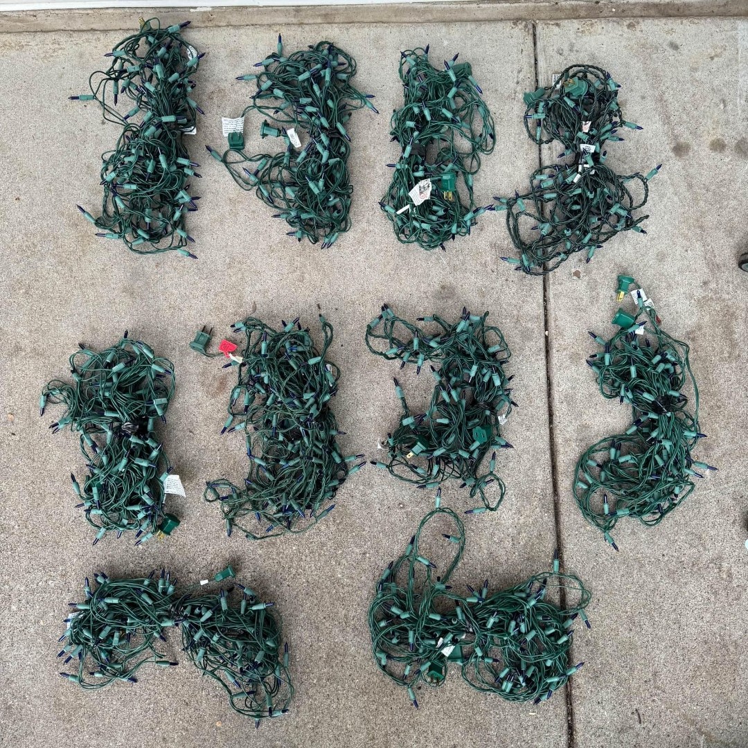 bundle of 10 indoor outdoor blue string lights