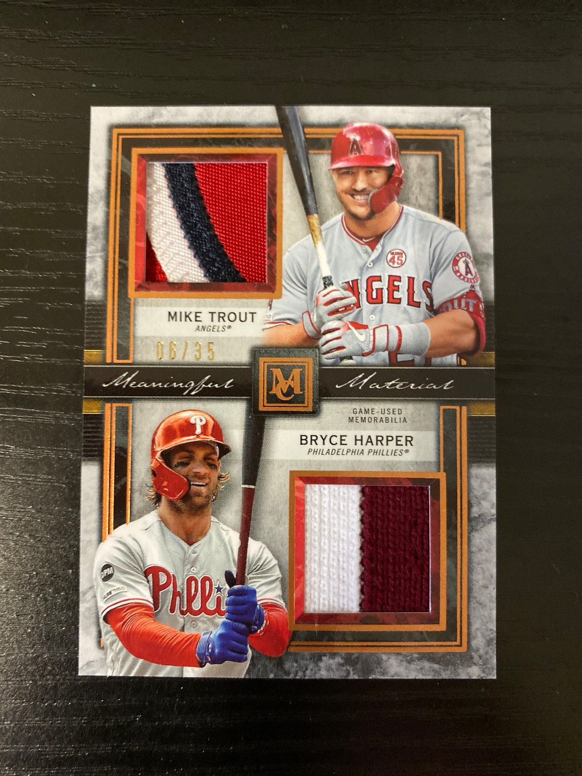 Mike trout bryce harper dual patch