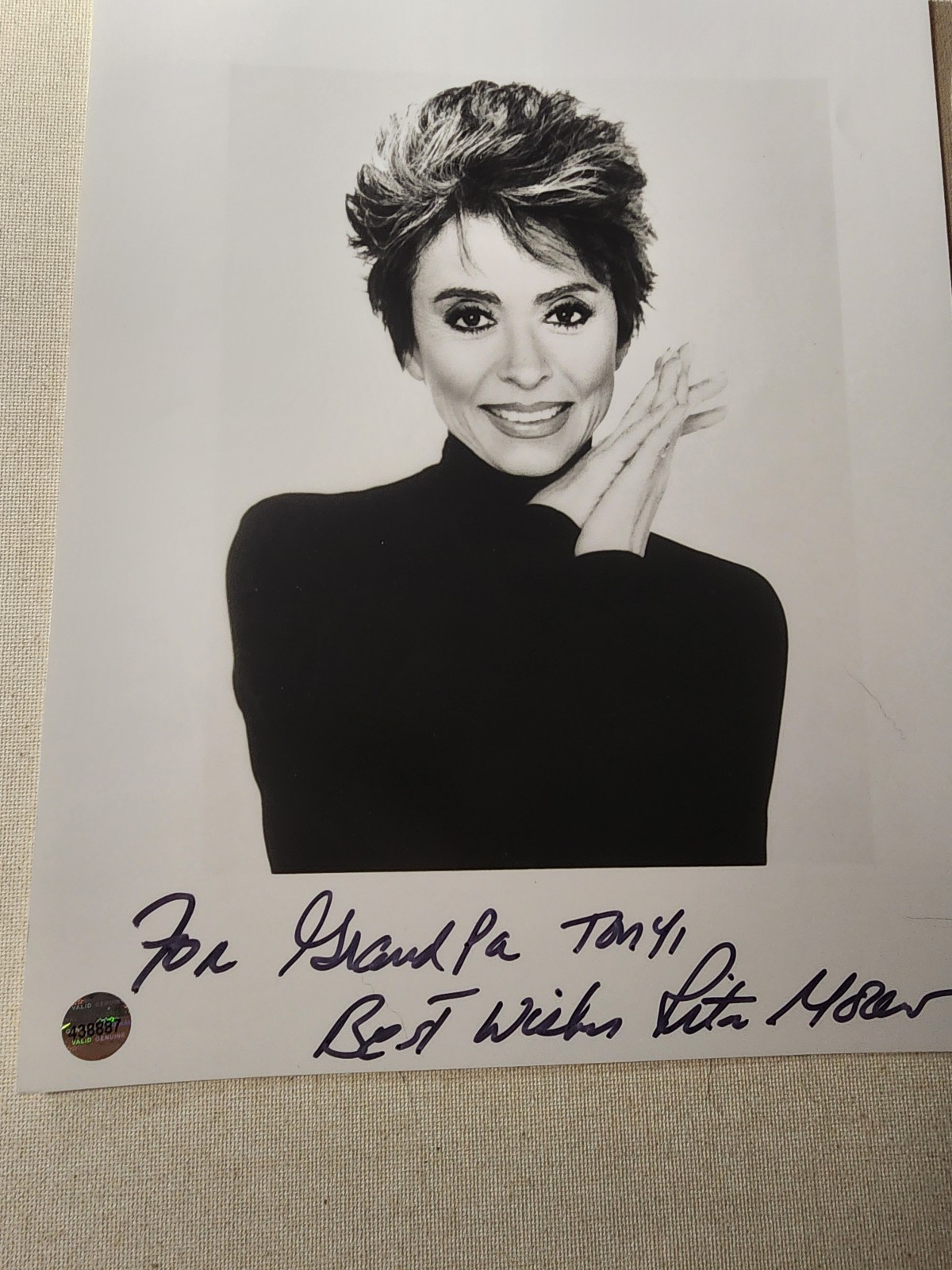 Rita Moreno  Anita West Side Story Autographed / Signed 8x10 w/COA