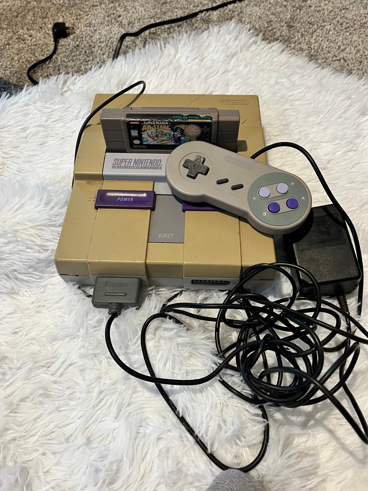 Super Nintendo with super Mario all stars  video game