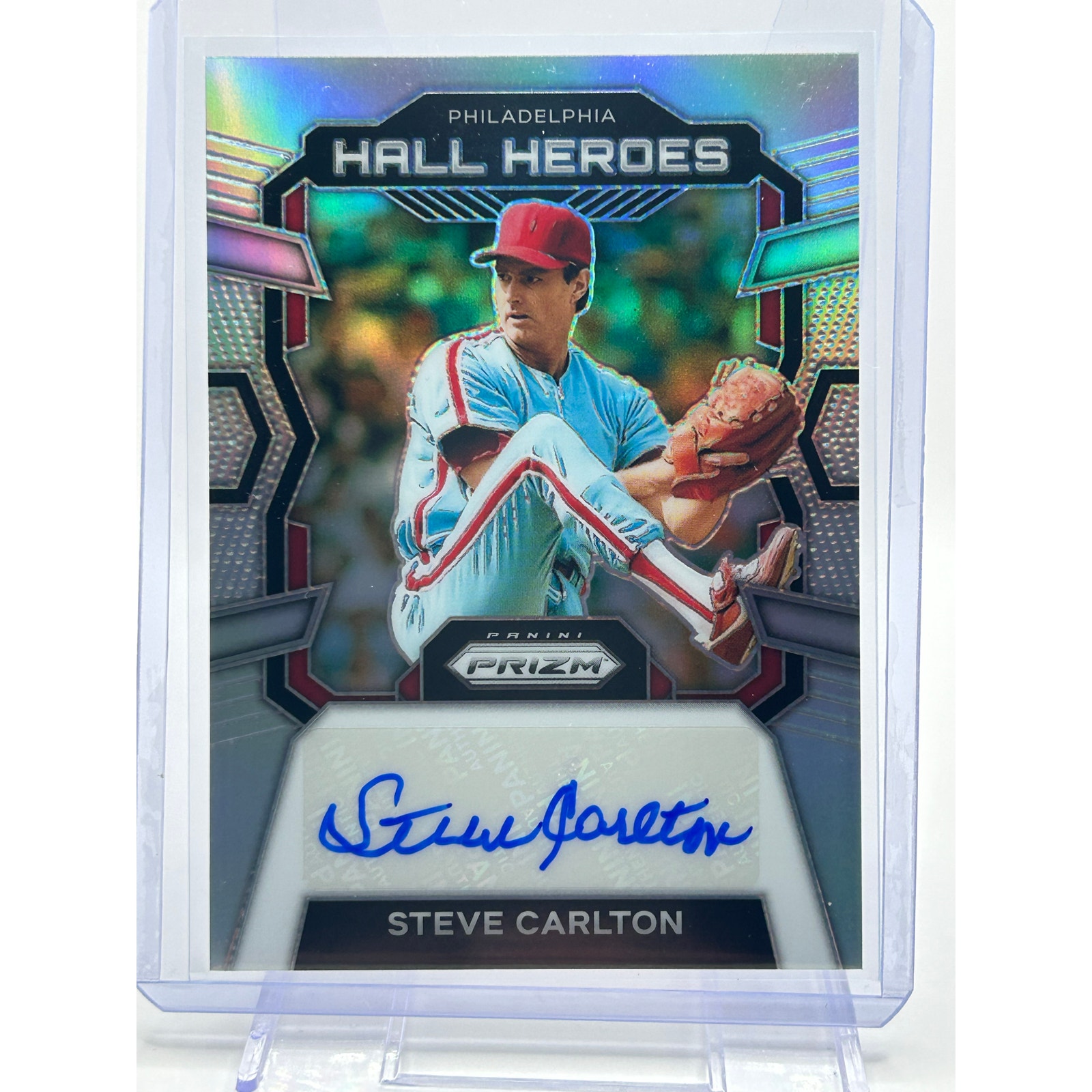 2024 Panini Prizm Steve Carlton Hall Heroes Silver Prizm Auto SP Phillies HOF