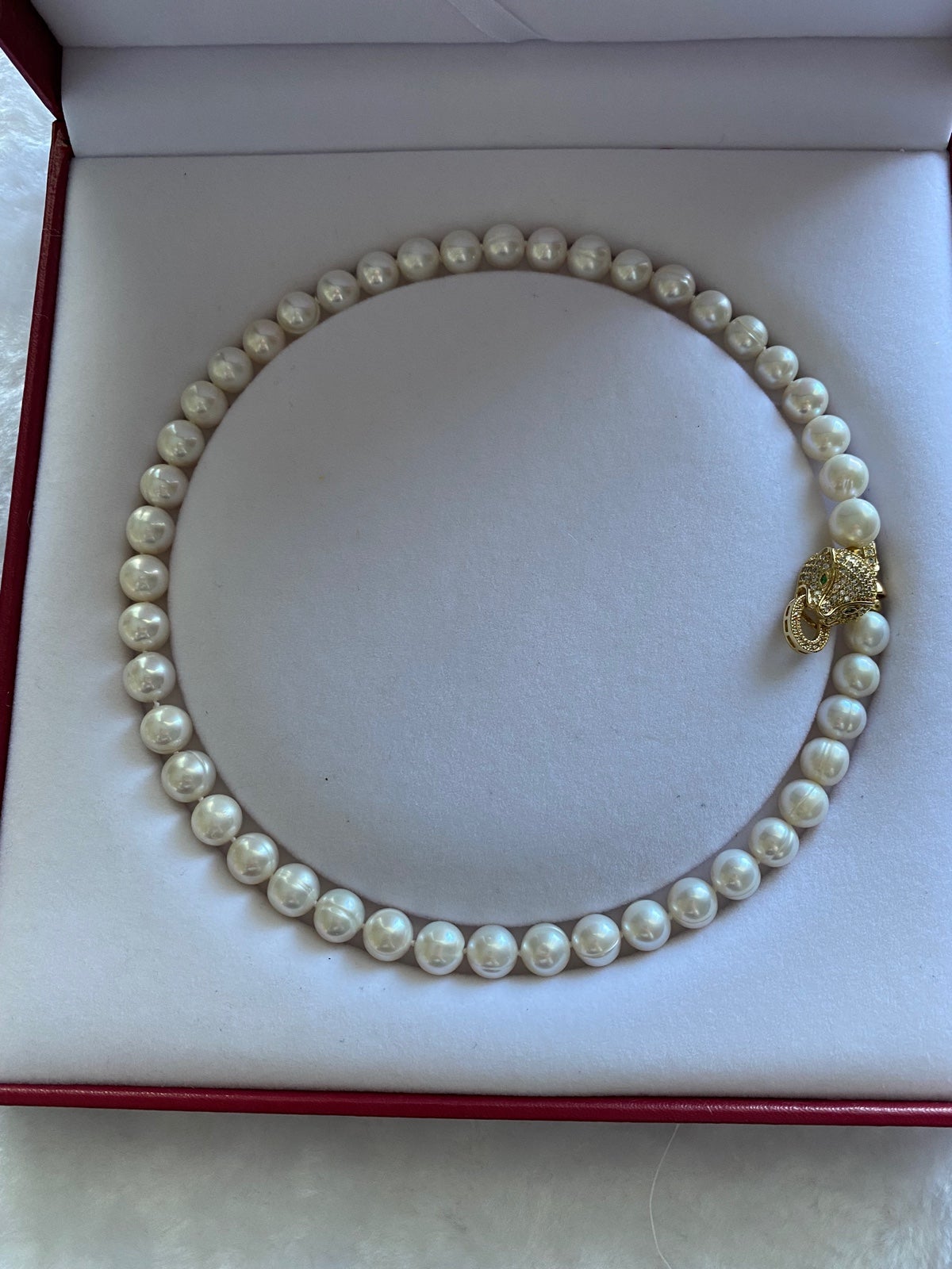 the most fashionable 18KP necklace pearl water fresh face leopard Women the most fashionable 18KP necklace pearl water fresh face leopard Women