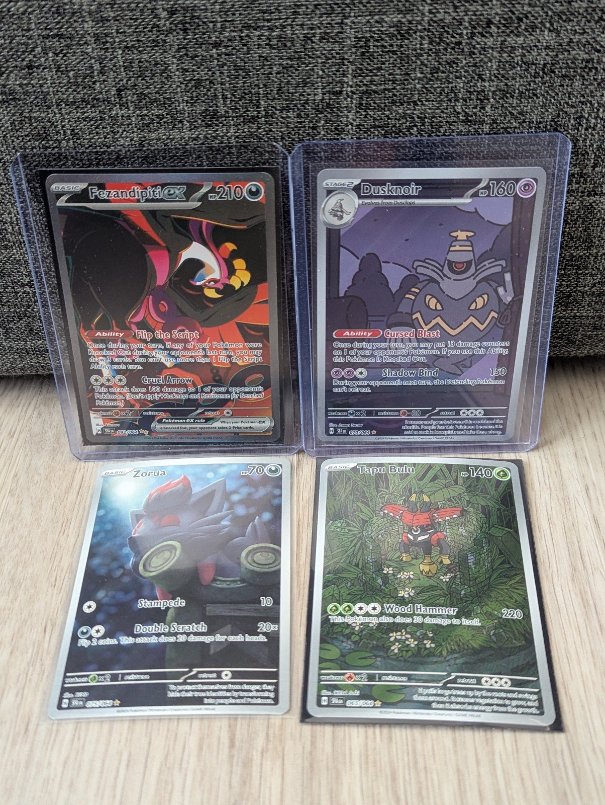 Shrouded Fable LOT SIR Fezandipiti 092/064 , IR Dusknoir 070/64 , Zorua, Tapu