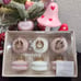 Rachel Zoe Valentine's Day Resin Macaroon Crown Ornaments Pink White Decor NWT