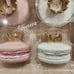 Rachel Zoe Valentine's Day Resin Macaroon Crown Ornaments Pink White Decor NWT