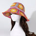 Multi Bright Printed Floral Straw Crochet Hat OS New