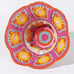 Multi Bright Printed Floral Straw Crochet Hat OS New