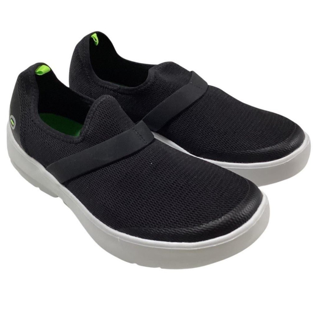 Oofos Shoes Womens 9 40 Black White OOmg Low Mesh Recovery Slip On Shoes