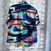 Robert Graham Mens Shirt Short Sleeved Geometric Contrast Trim Size Large
