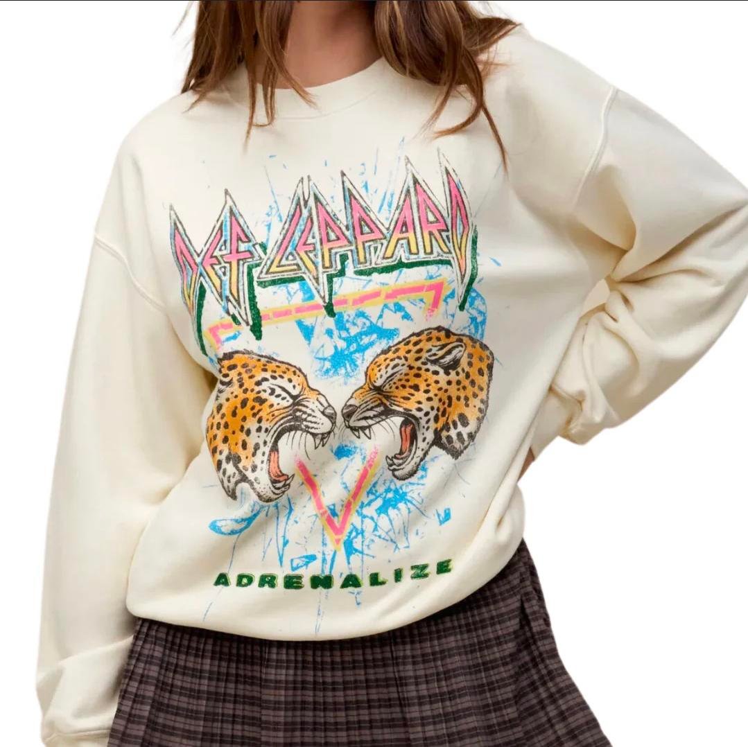 Daydreamer Adrenalize Def Leppard Oversized Sweatshirt NWOT