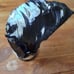 Natural Rough obsidian display piece WITH nice metal stand