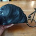 Natural Rough obsidian display piece WITH nice metal stand