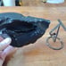 Natural Rough obsidian display piece WITH nice metal stand