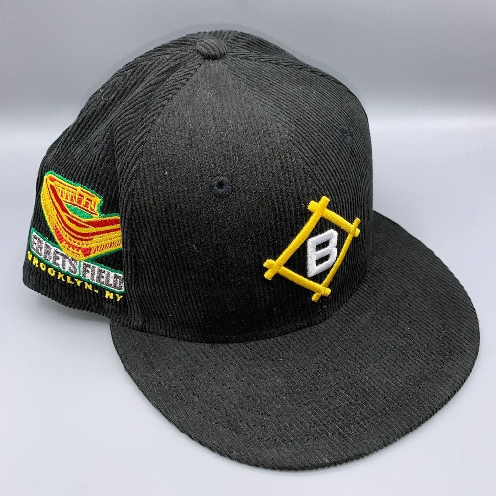 Brooklyn Dodgers Hat Men 7 5/8 Black Corduroy 59Fifty New Era Fitted Cap