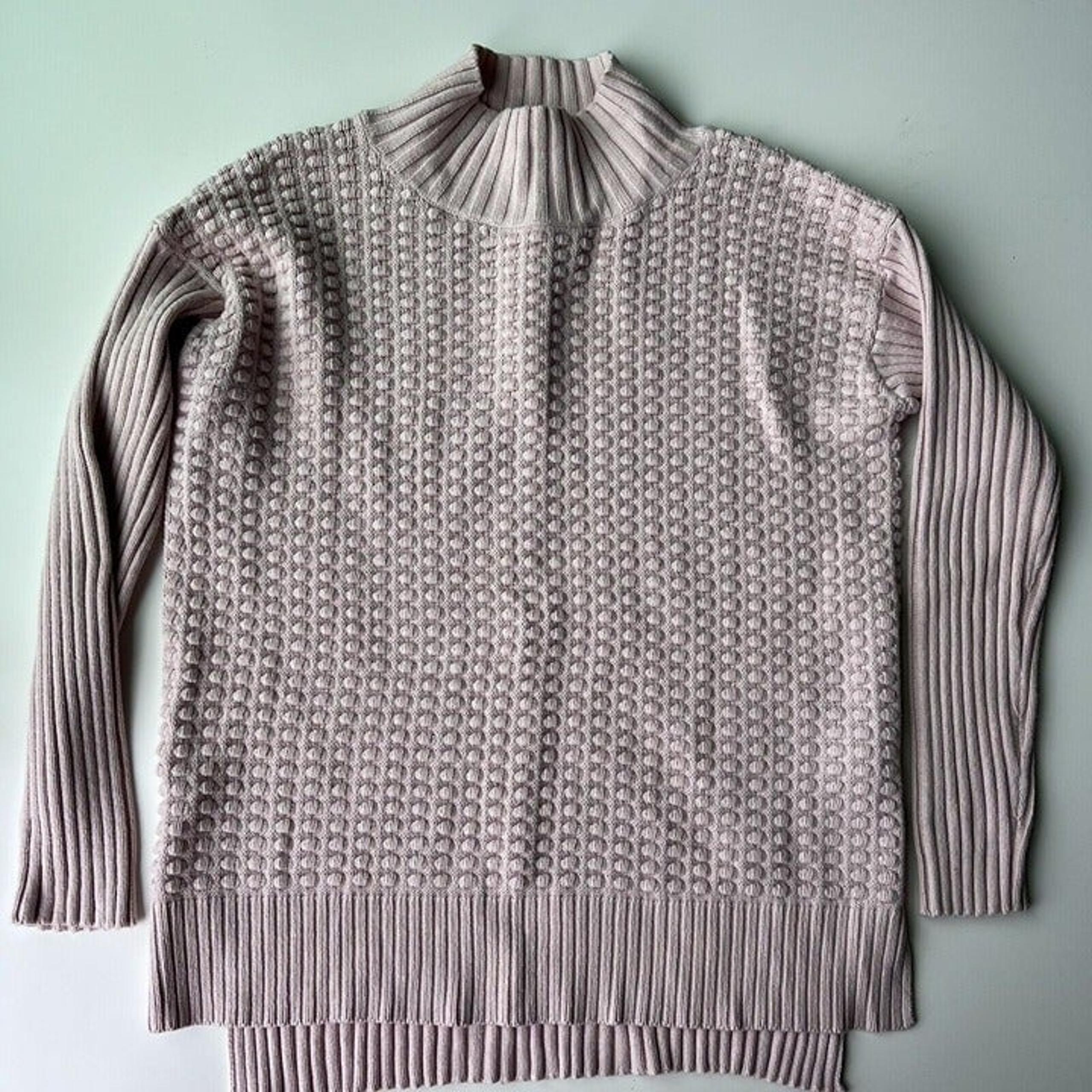 Vince Camuto Women's Size Small Sweater Oversized Mock Neck Chunky Knit Pink