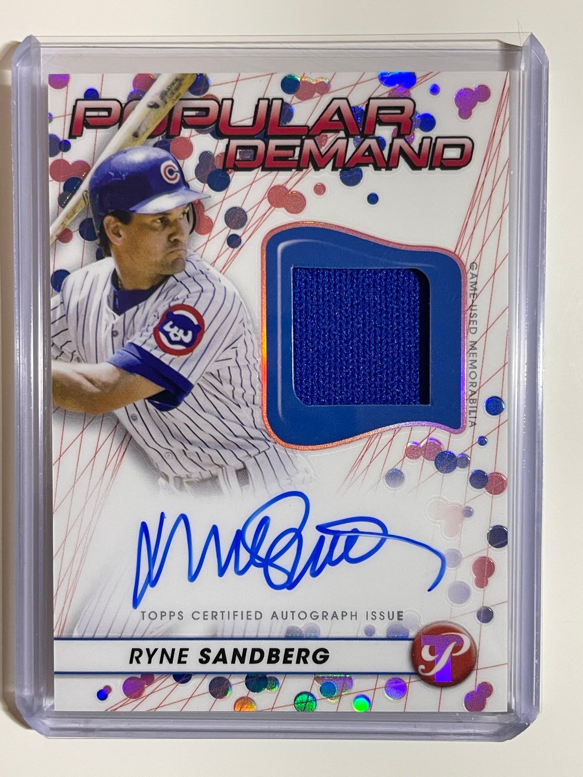 Ryne Sandberg 2023 Topps Pristine Popular Demand Pink 10/15 Patch Auto SSP Cubs
