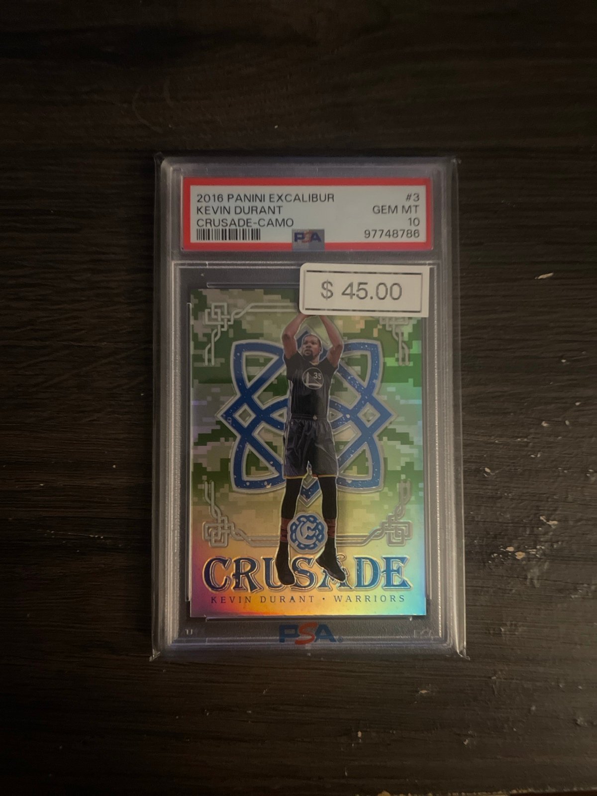 2016 Panini Excalibur Kevin Durant Crusade Camo PSA 10
