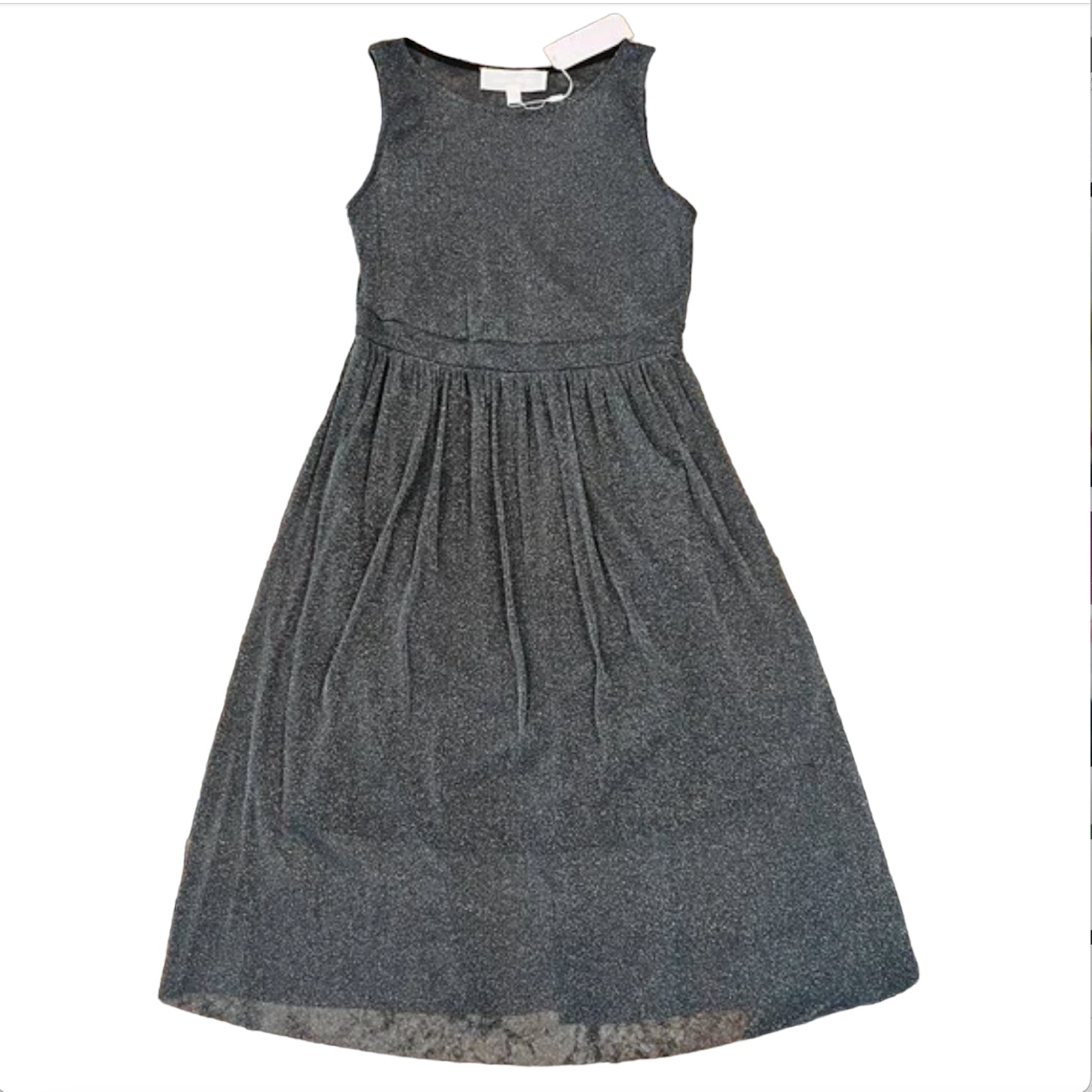 NWT Nordstrom Superfoxx Metallic Silver Mesh Fit & Flare Dress - SIZE SMALL