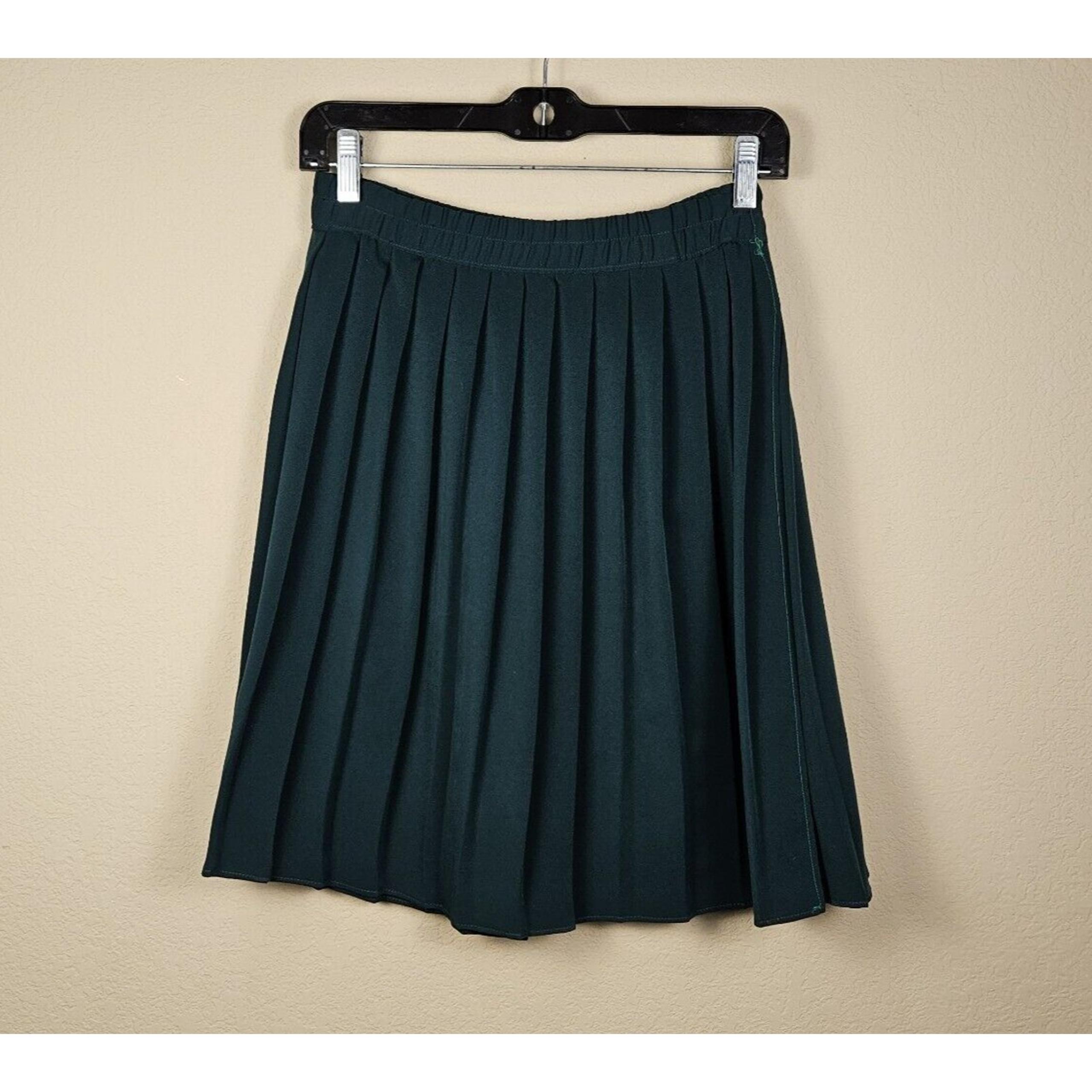 Vintage GAP Pleated Wrap Skirt Medium Y2K Christmas Green Chiffon Party Preppy