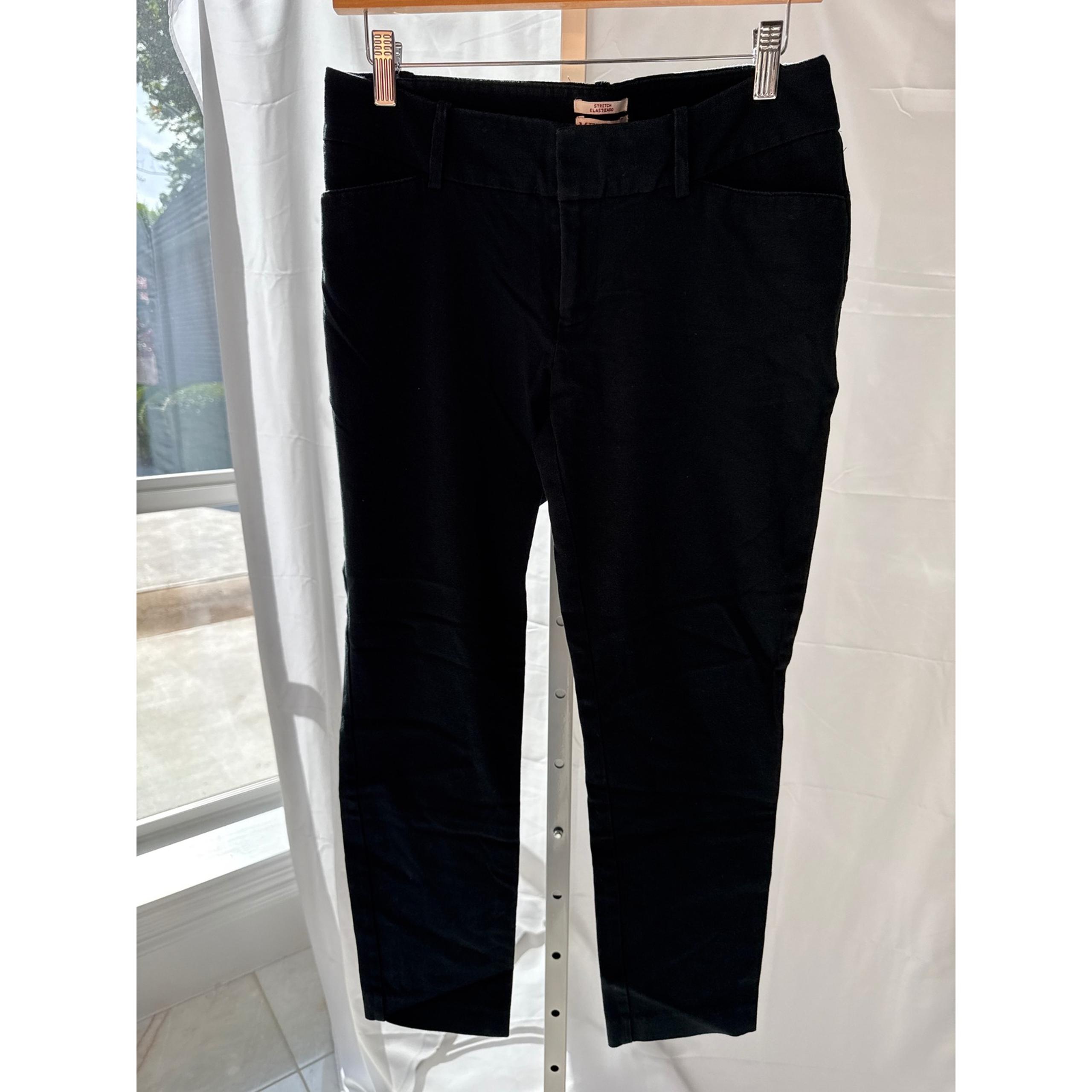 Merona Black Stretch Cropped Pants Modern Career Casual Size 6