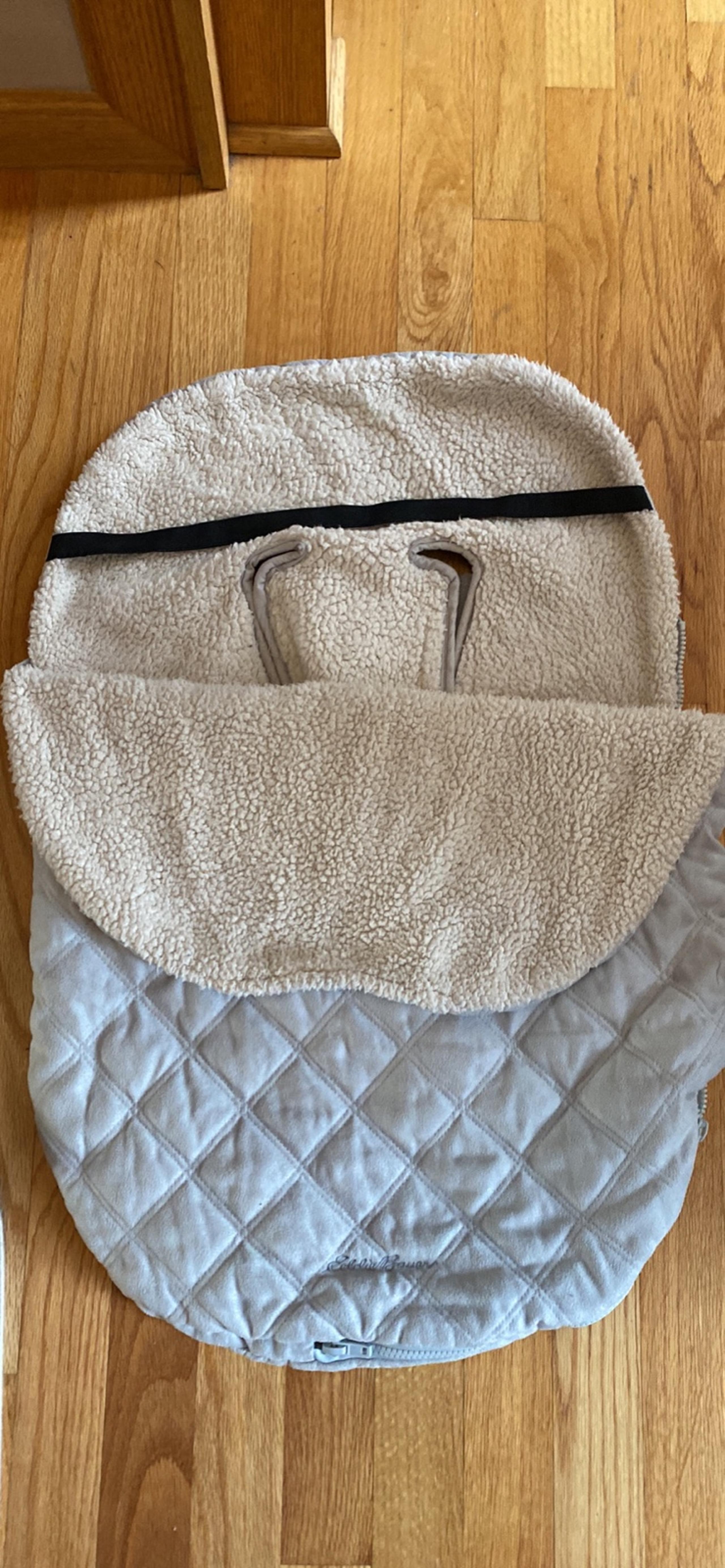 Good condition Baby carseat warm sherpa cover - Eddie Bauer brand