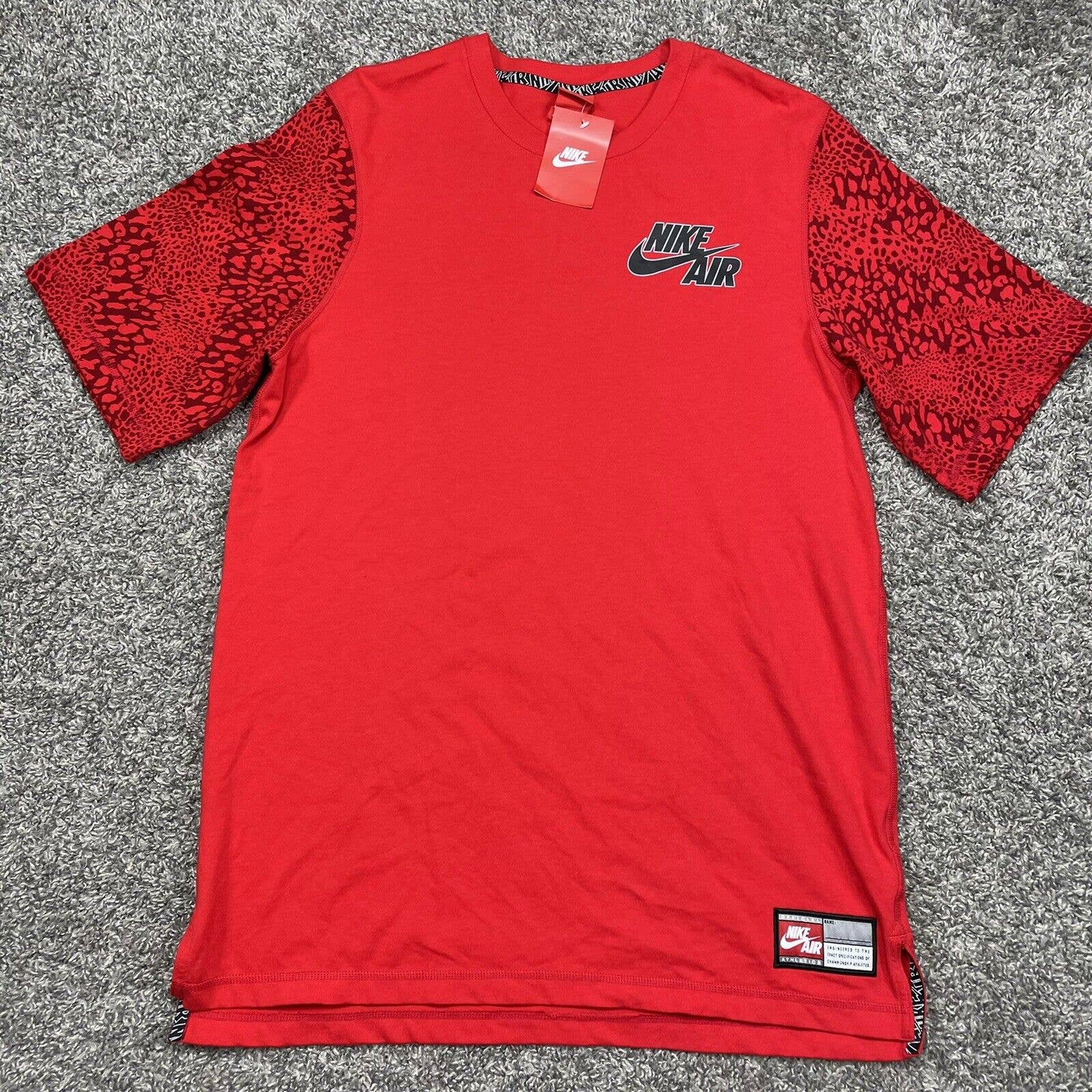 Nike Mens Air Jordan Heavy Leopard Basketball Athletic T-Shirt 687058-657 Size L