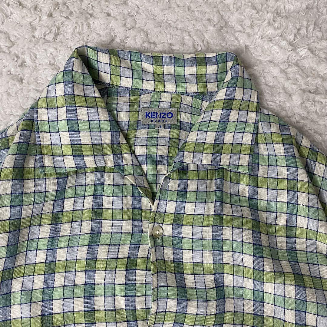 Vintage KENZO HOMME Men's Shirt ~ 60% Linen 40% Cotton