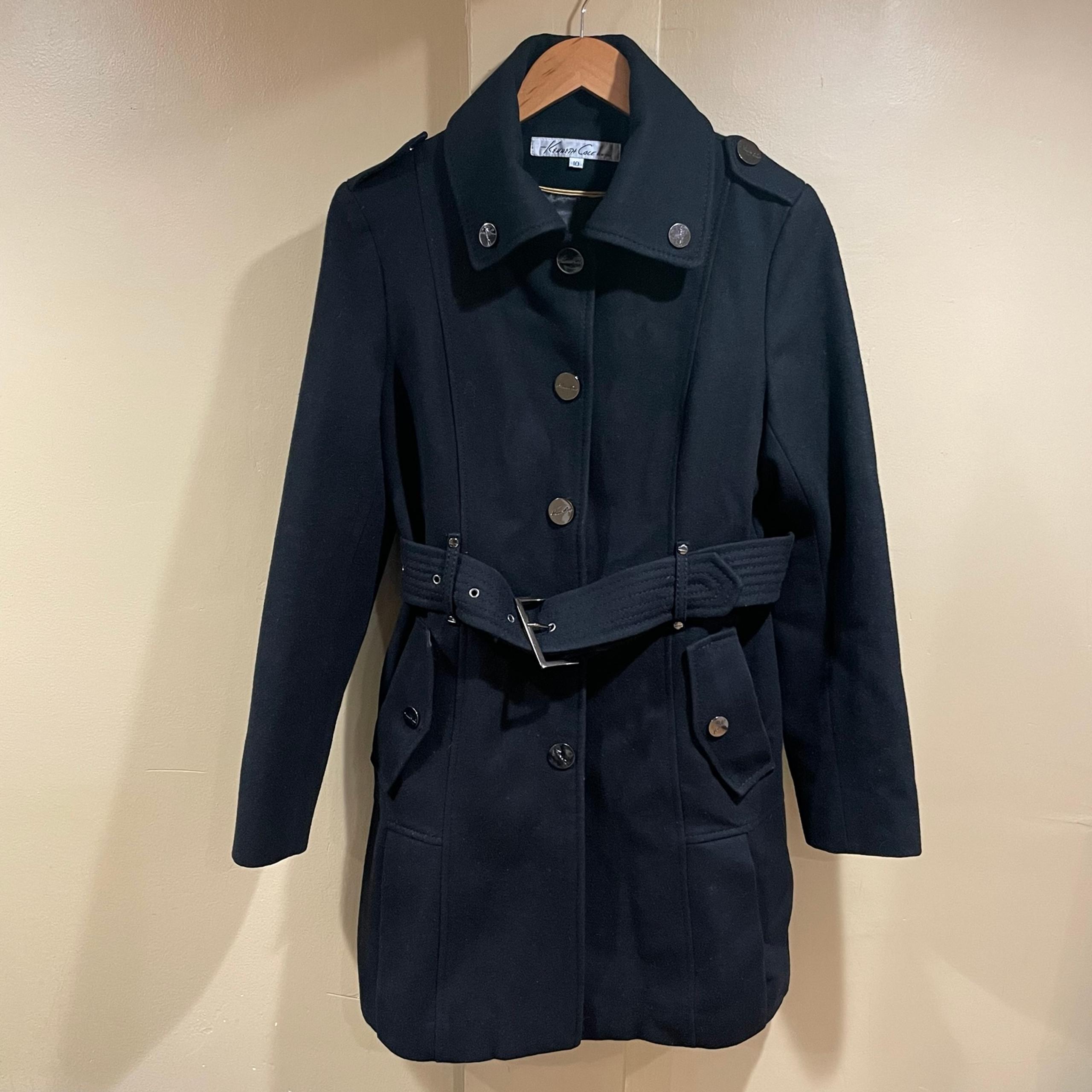 Kenneth Cole New York Women’s Black Wool Peacoat