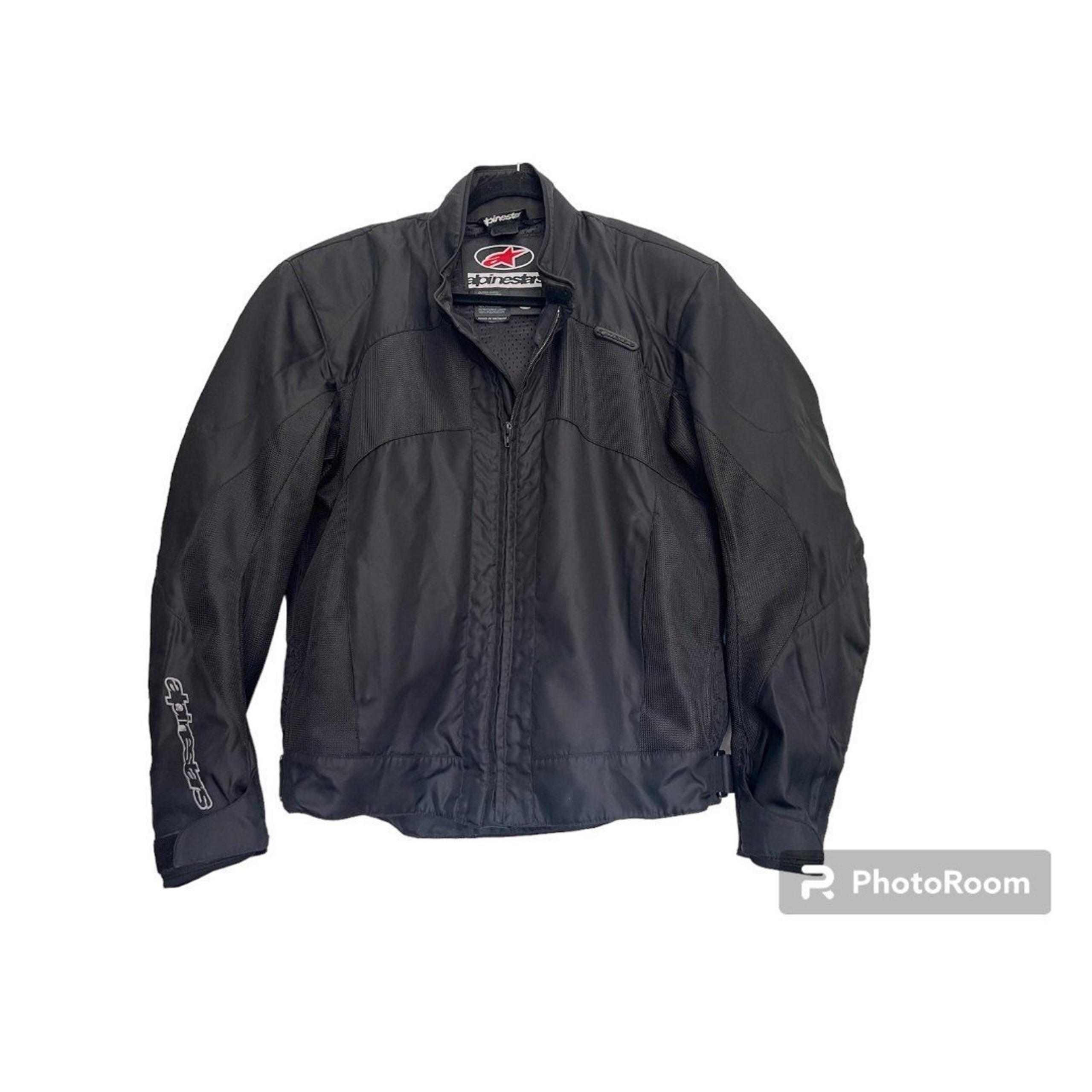 Alpinestars Black Padded Dull Zip Motorcycle Jacket Large