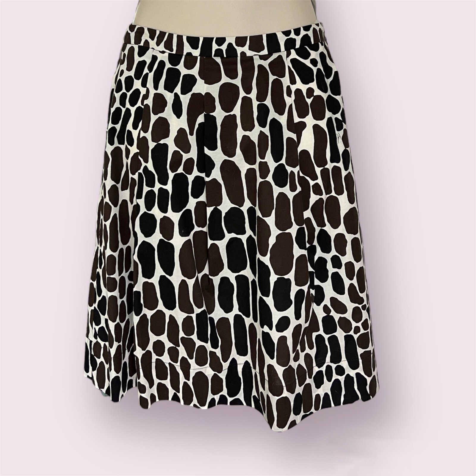 Trina Turk Giraffe Print A-Line Midi Stretch Skirt Size 4 248
