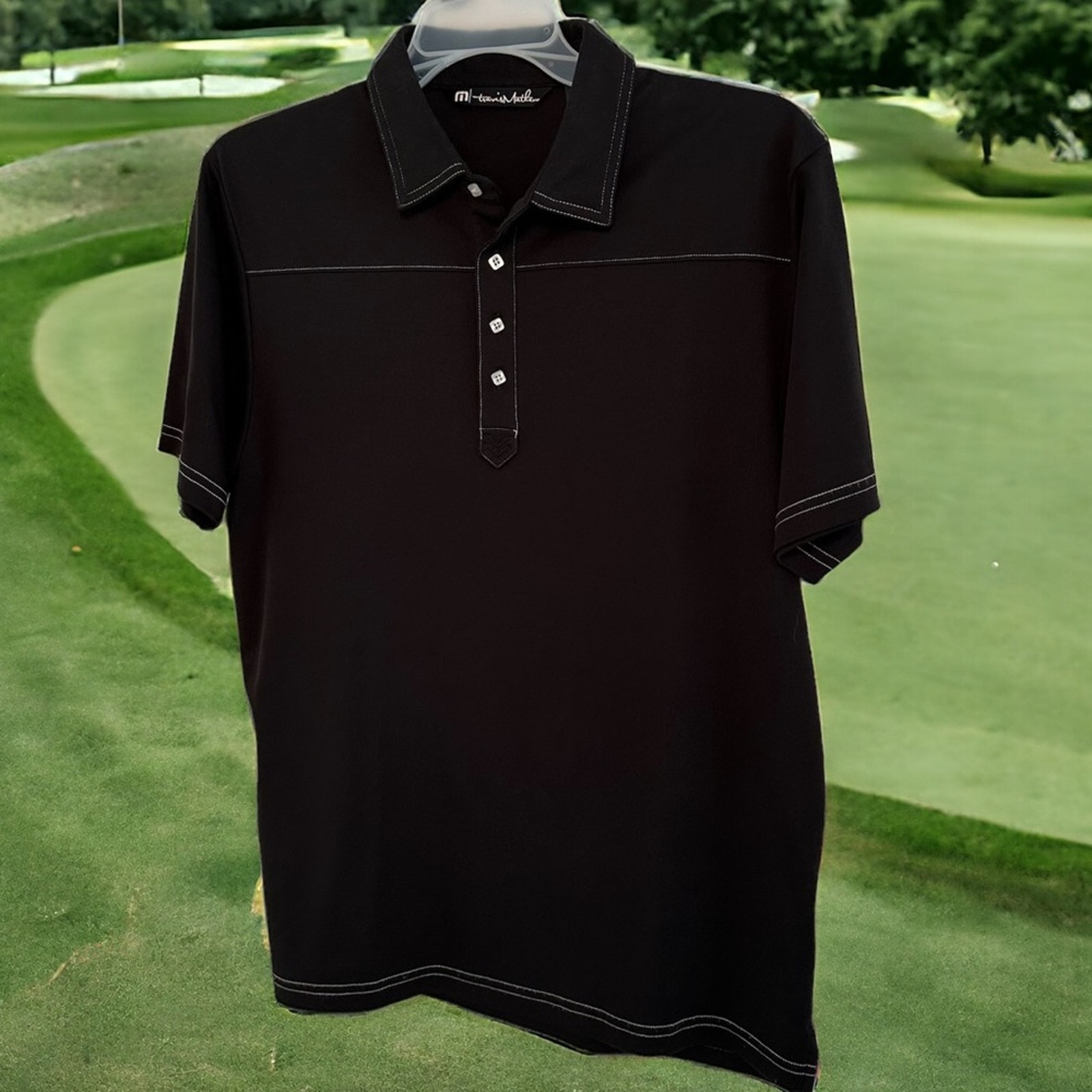 Travis Mathew Golf Polo Shirt Mens size Large contrast stitching