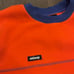 Stussy Fleece Pullover Mens Medium Orange Crew Neck Sweatshirt Blue Trim