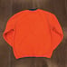 Stussy Fleece Pullover Mens Medium Orange Crew Neck Sweatshirt Blue Trim