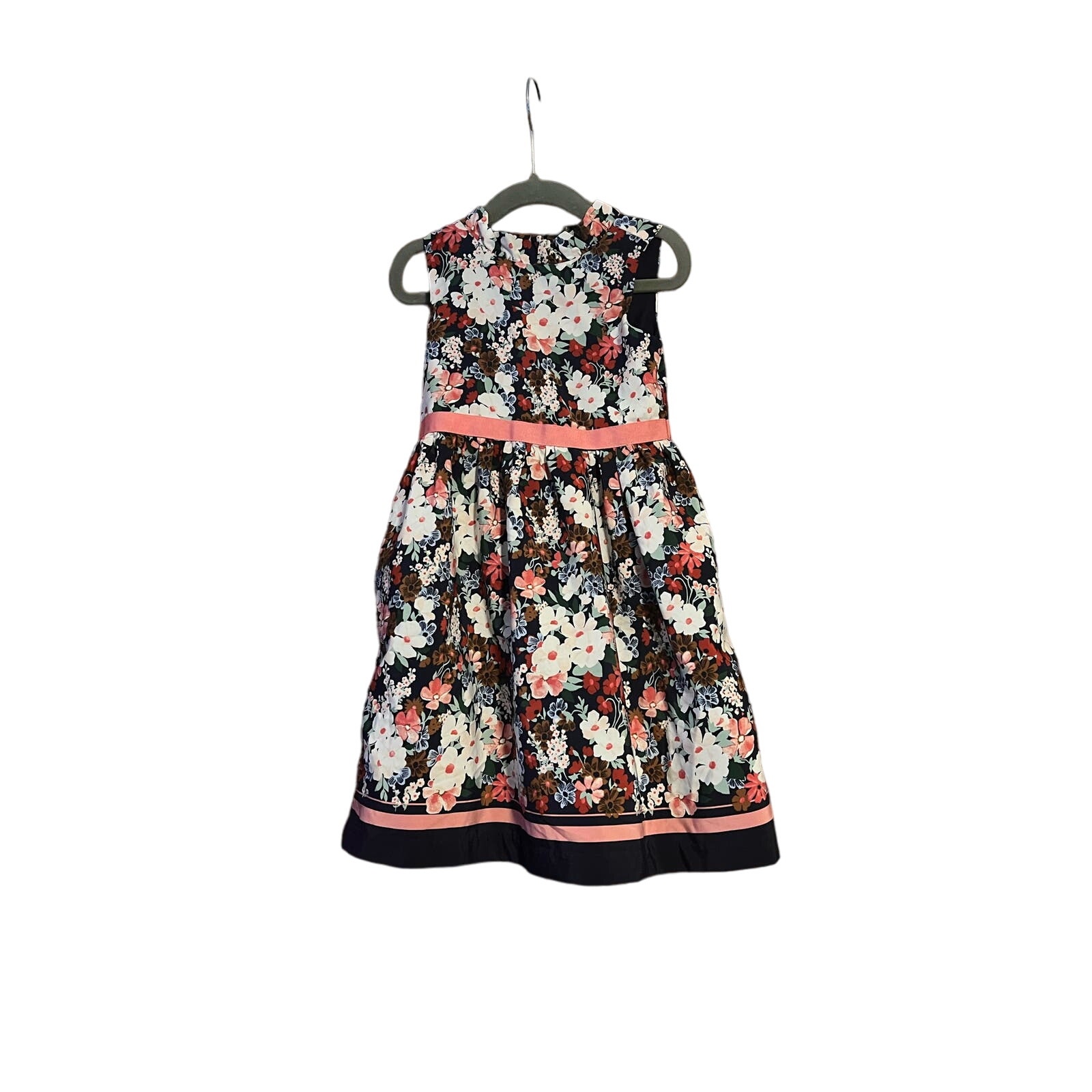 Janie and Jack Kids/Girl's Floral Ruffle Neck Dress Sleeveless Multicolor Size 3