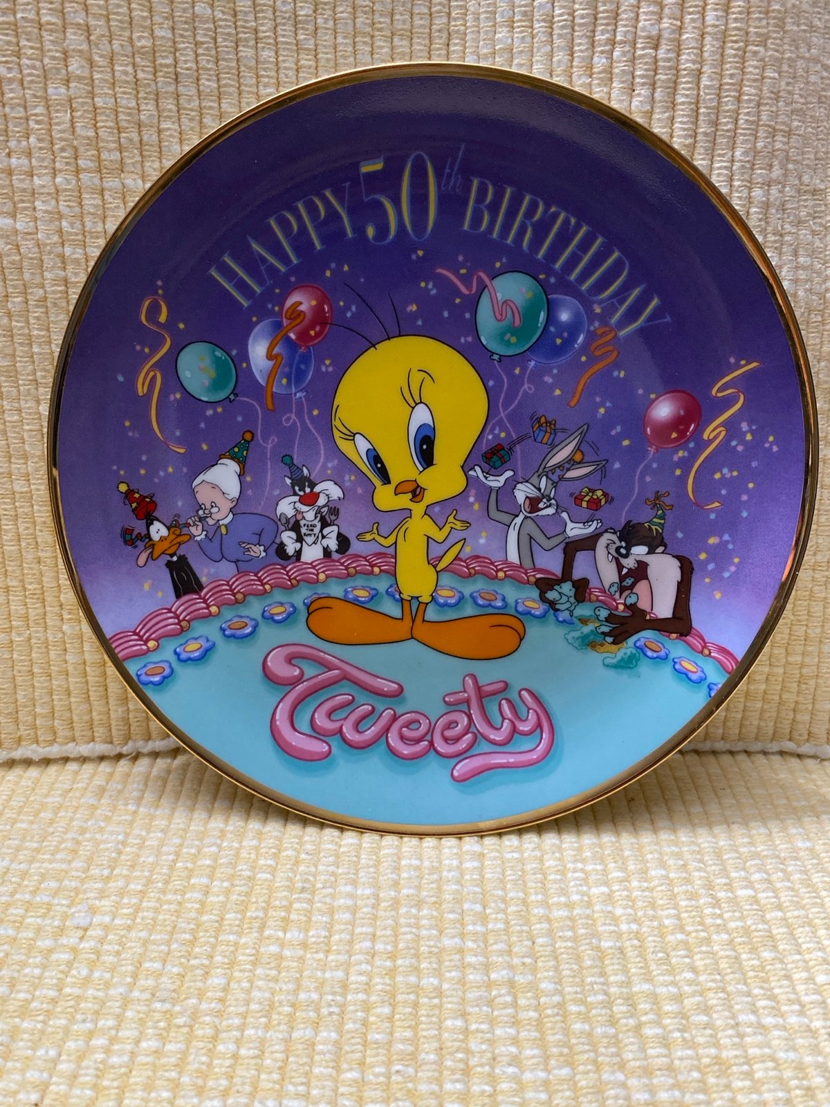Vintage Happy 50th Birthday Tweety Limited Edition Plate