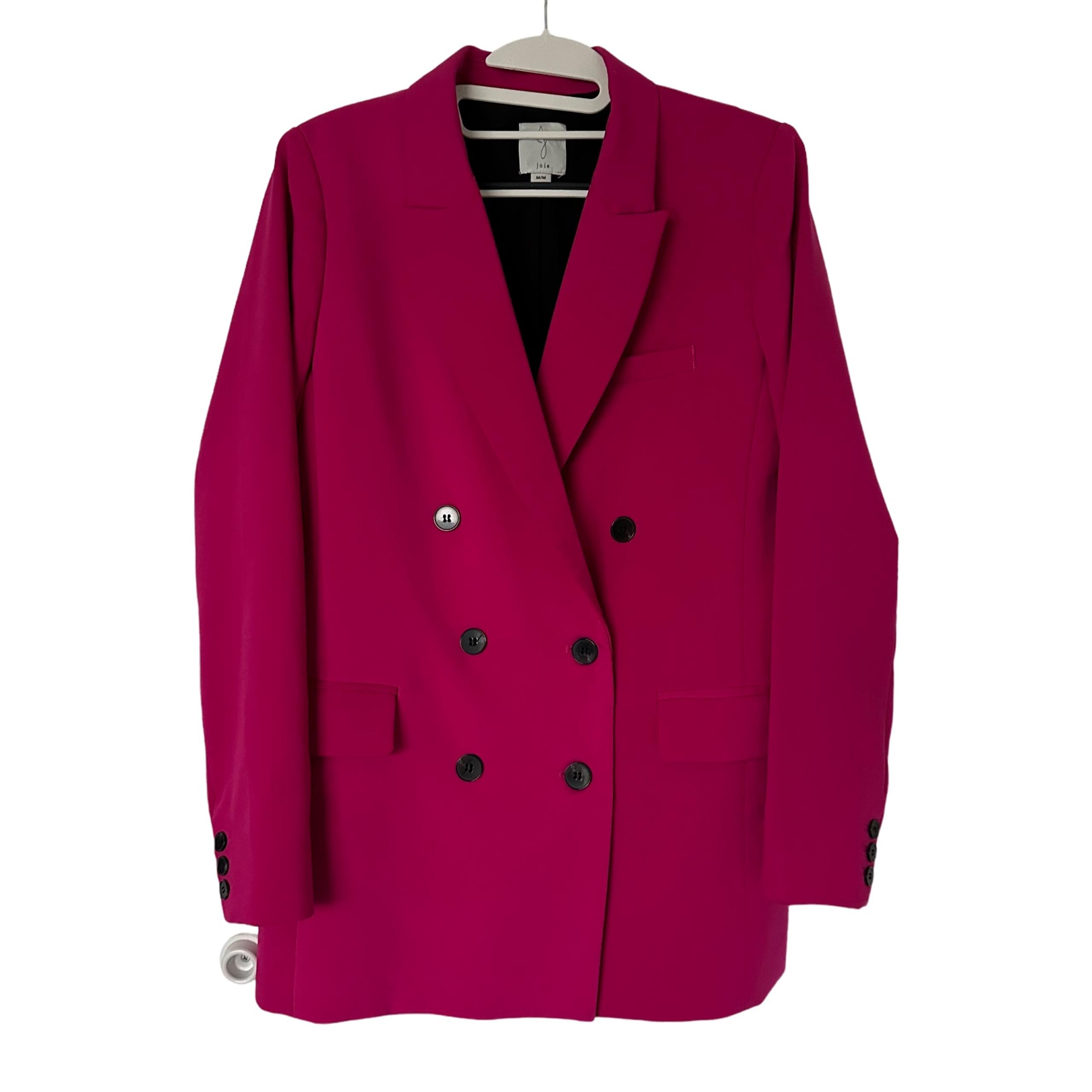 Joie Women's Pink Double Breasted Oversized Blazer Size M