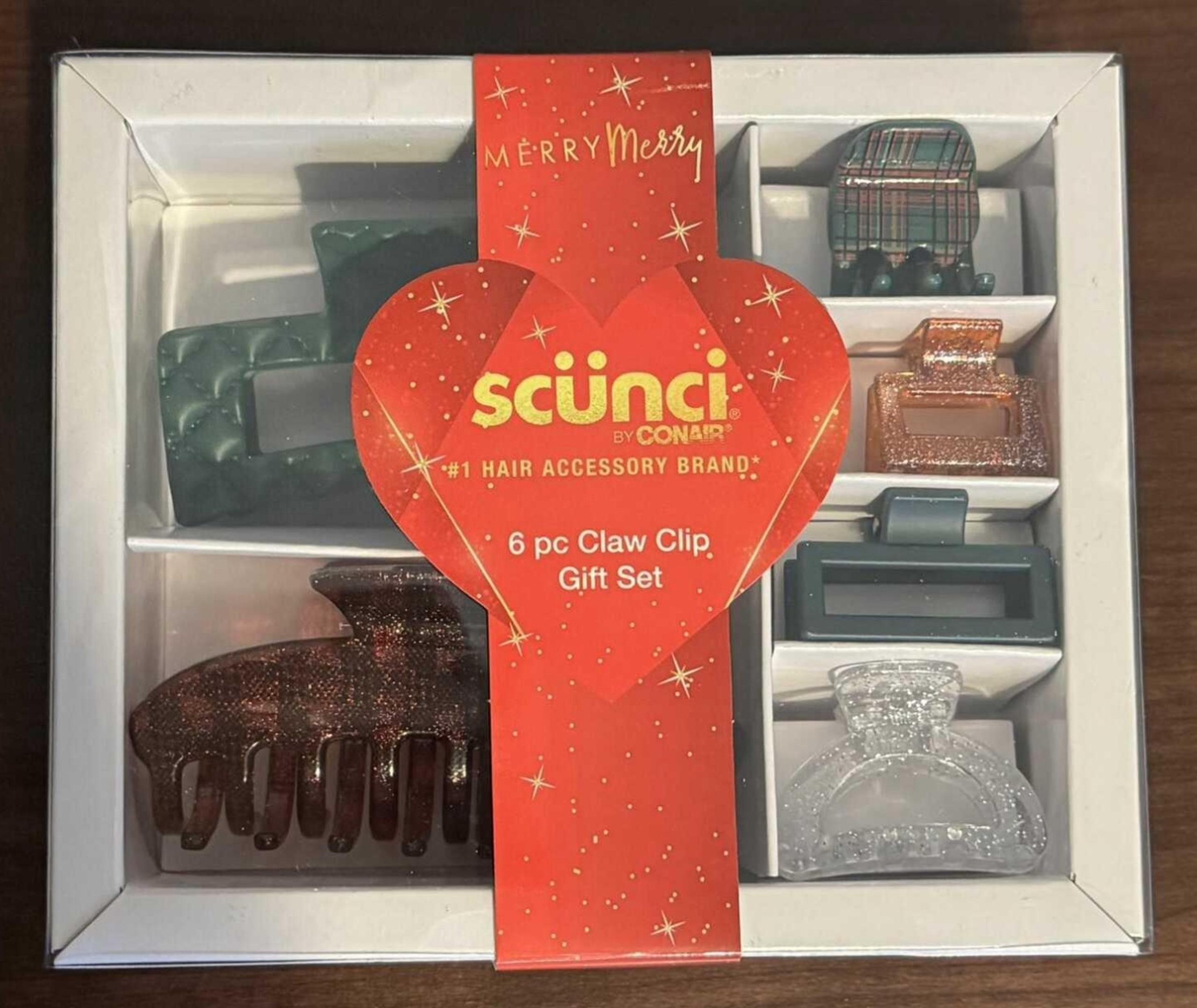 Scunci by Conair 6pc Hair Claw Clip Gift Set