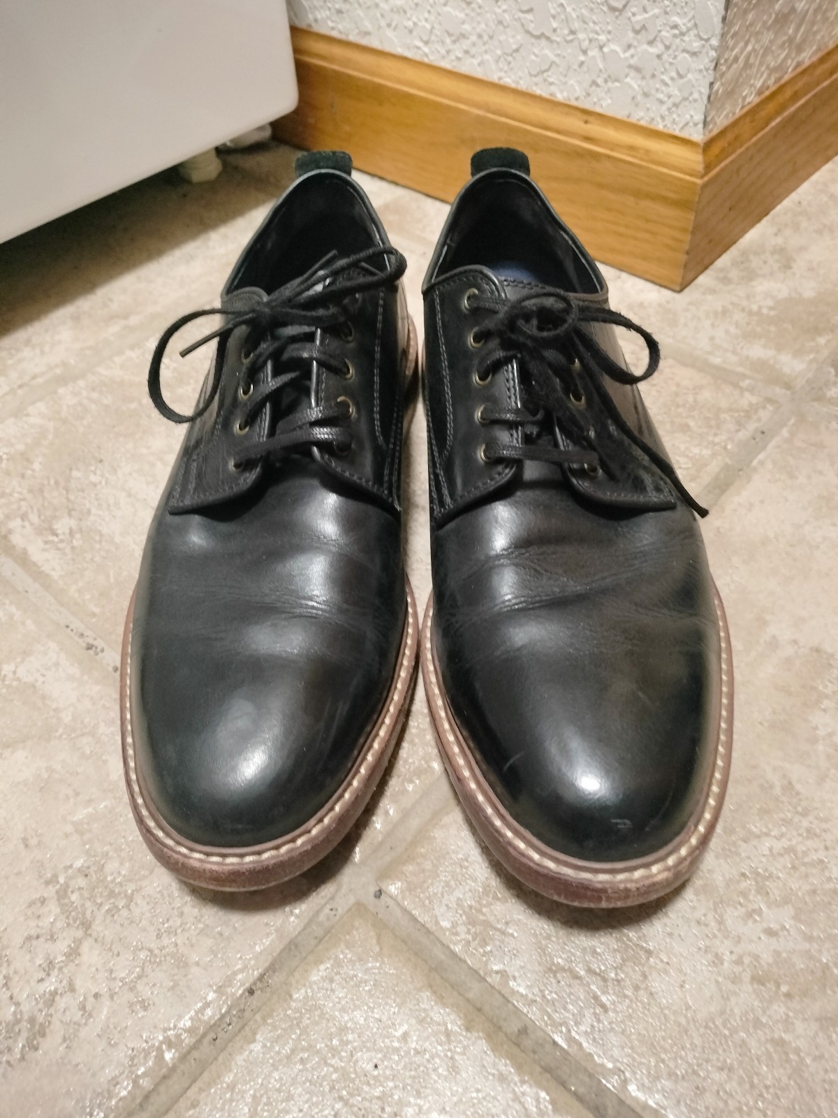 Men's Cole Haan Tyler Grand Plain Toe Oxford Black Size 9M C25104 Leather Loafer