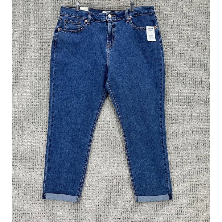 Denizen From Levi's Jeans Womens Sz 12 Blue Denim Boyfriend Pants Ankle Cuffed