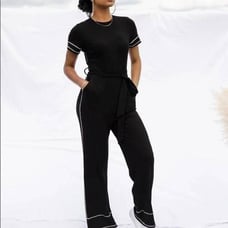 Kittenish Jumpsuit Womens SZ M Lounge Wear Jessie James Decker Black