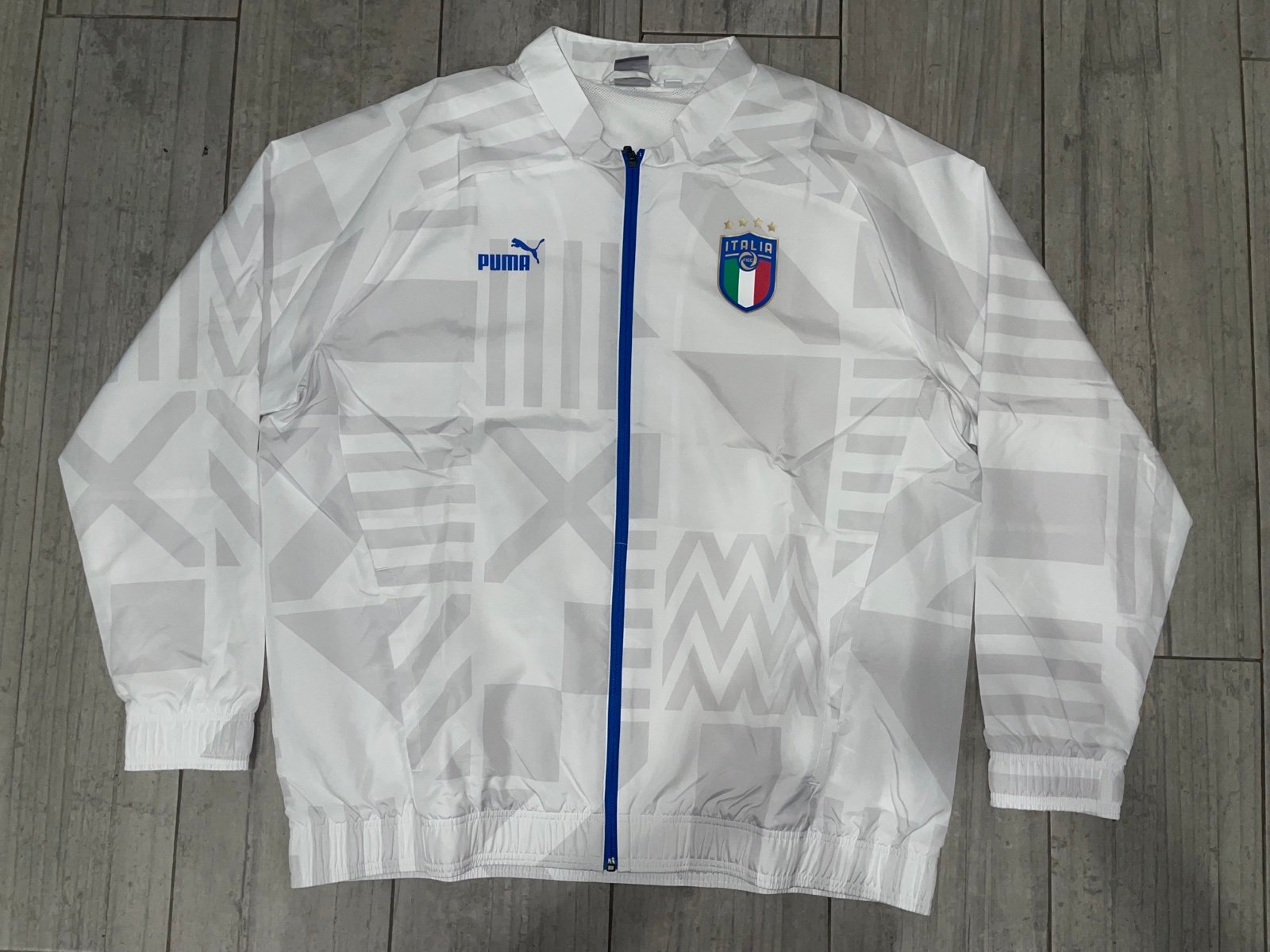 Puma Italy Away Prematch Full Zip Soccer Jacket Mens White Sz 2XL NWOT Authentic