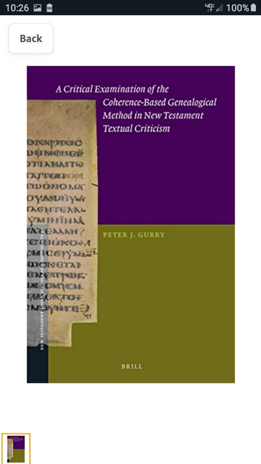 CRITICAL EXAM OF COHERENCE BASED GENEALOGICAL METHOD NT TEXTUAL CRITICISM