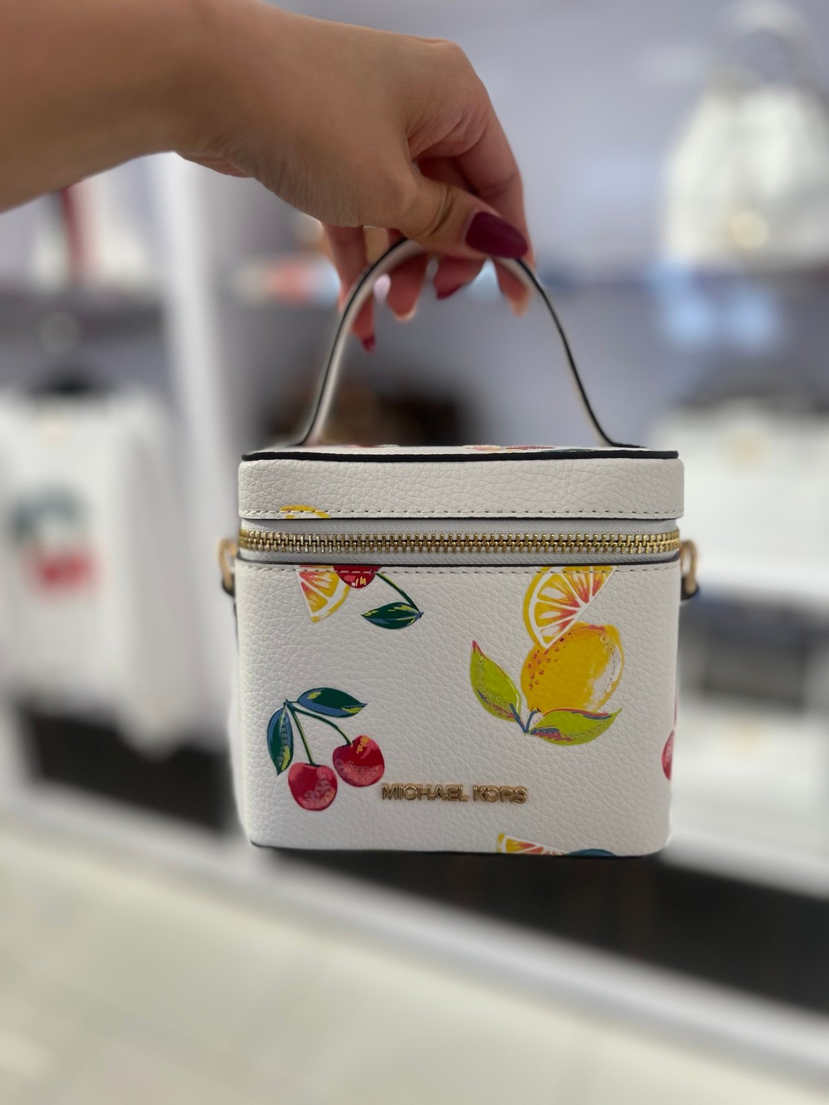 NWT Michael KORS small sequined fruit print crossbody
