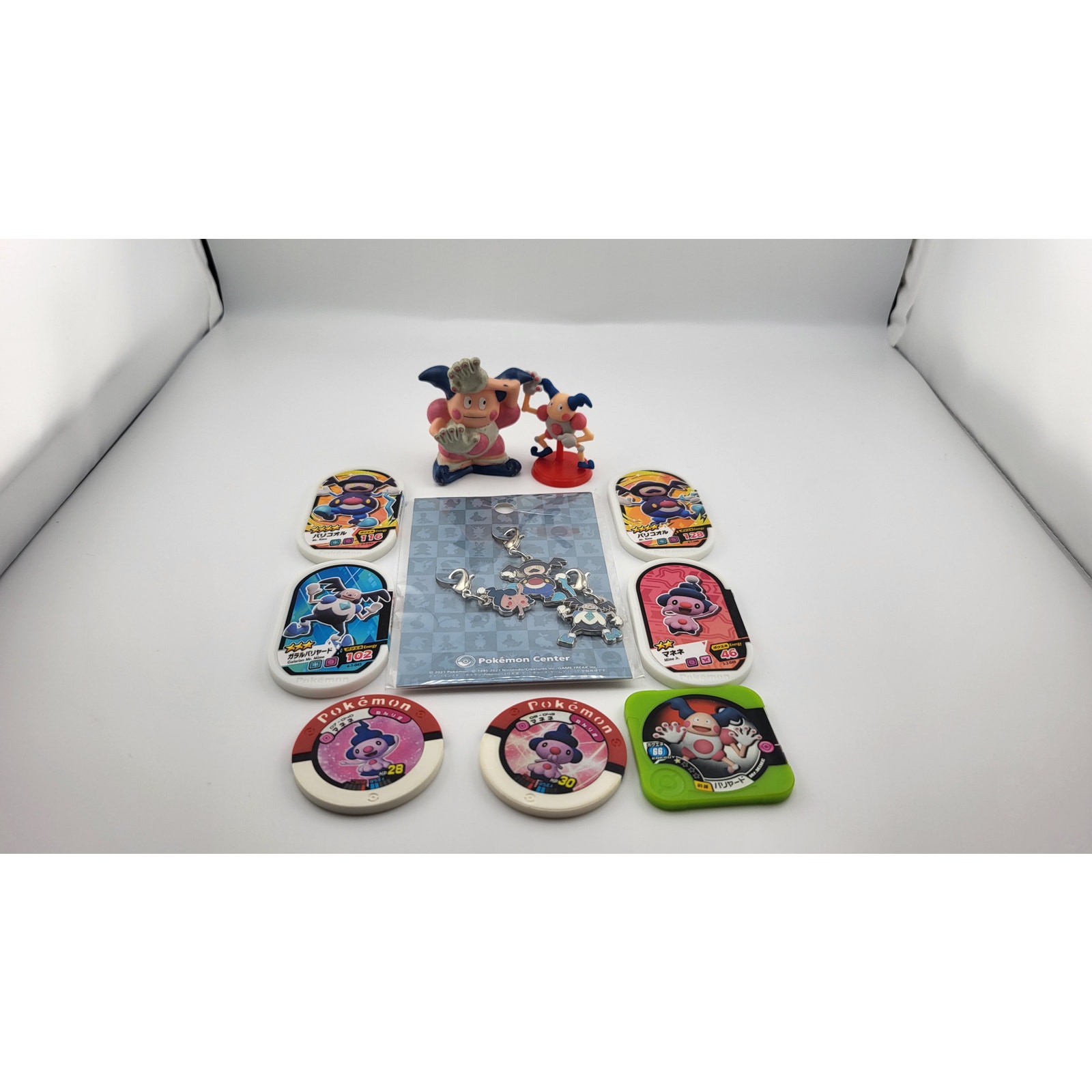 Mr. Mime and Mime Jr lot figures ﻿Pokemon Center Bandai TOMY Toys Battrio Coins