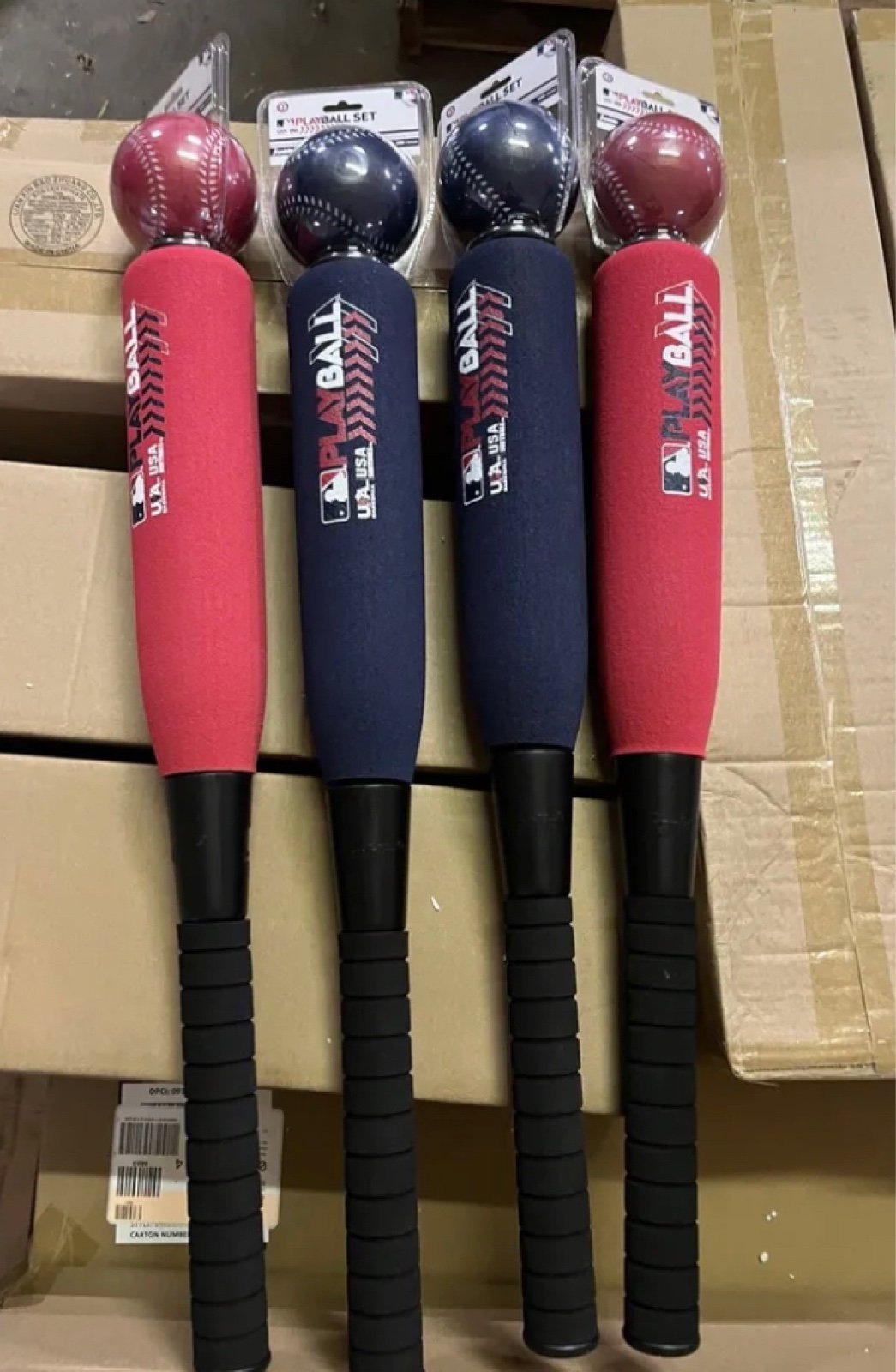 BULK OF 4 Franklin Sports MLB Playball Oversized Foam Bat and Ball